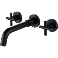 Fause Duvardan Ankastre Lavabo Bataryası Siyah KDA102-B