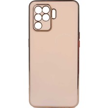 Kvy Oppo Reno 5 Lite Parlak Kenarlı Bark Silikon Kılıf