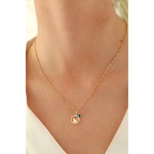 14 Ayar Altın Singapur Zincir Kedi-Göz Kolye