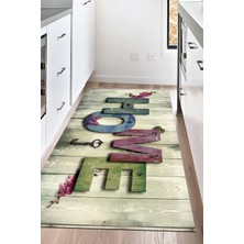 Napoli Home Dijital Baskılı Kaymaz Taban Yıkanabilir Home Yazılı Mutfak Halısı NHM-SD-183