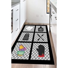 Napoli Home Dijital Baskılı Kaymaz Taban Yıkanabilir 3D Baskılı Mutfak Halısı NHM-HT-1536