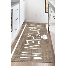 Napoli Home Dijital Baskılı Kaymaz Taban Yıkanabilir Kitchen Yazılı Mutfak Halısı NHM-SD-306