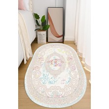 Napoli Home Dijital Baskılı Kaymaz Taban Yıkanabilir Oval Salon  Halısı Mutfak Halısı ve Yolluk NHO-HY-1057