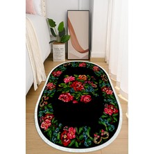 Napoli Home Dijital Baskılı Kaymaz Taban Yıkanabilir Oval Salon  Halısı Mutfak Halısı ve Yolluk NHO-HY-1440