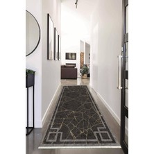 Napoli Home Dijital Baskılı Kaymaz Taban Yıkanabilir Modern Desenli Koridor Halısı Yolluk NHU-HT-366