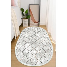 Napoli Home Dijital Baskılı Kaymaz Taban Yıkanabilir Oval Salon  Halısı Mutfak Halısı ve Yolluk NHO-HT-388