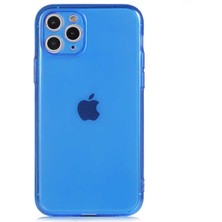 Caseart Apple iPhone 11 Pro Kapak Kamera Korumalı Neon Renkli Silikon Kılıf - Neon Mavi