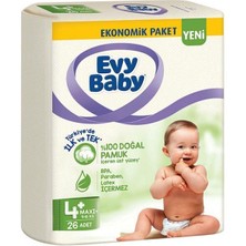 Evy Baby 4+ Numara Maxi Plus 9-16 kg Bebek Bezi 26'lı + Islak Havlu 40'lı