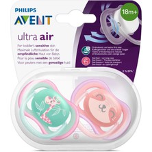 Philips Avent Ultra Air Karanlıkta Parlayan 2li Desenli Gece Emziği +18 Ay - Kız