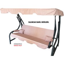 Vip Home Concept 3 Kişilik Salıncak Minder Seti Süngersiz Kılıfı Pudra Bahçe Minderi