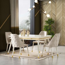 Eymense Rosa Yemek Masa Takımı Gold