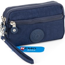 Nemo Bags Cüzdan Suya Dayanıklı Klinkır 3 Gözlü Bilekli Ön Fermuarlı