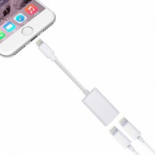 Iphone Çift Lightning Çıkışlı Kablo Beyaz Dual Audio To Charge Adaptör MA015