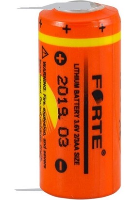 Forte 3.6V ER17335 2/3A Size 2 Ayak Iğne Puntalı Lithium Pil