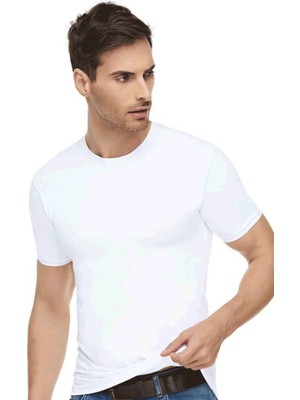 Tutku Elit Elastan Sıfır Yaka Erkek Atlet 1301 | Beyaz