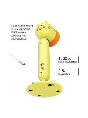 Xinhang Çocuklar Masa Lambası Mini Sevimli Dokunuş Masaüstü Gece Işık LED Başucu Çalışma Çalışma Okuma Lambası Karartma Bebek Işık Lambaları USB Şarj (YELLOW8094B) (Yurt Dışından)