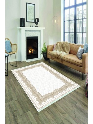 Napoli Home Dijital Baskılı Yıkanabilir Kaymaz Tabanlı Şık Salon Halısı ve Yolluk NH-HY-1047