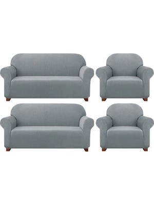 Elgeyar Likrali Koltuk, Kanepe, Çekyat Örtüsü  Lastikli, Pitikare Desen3+3+1+1