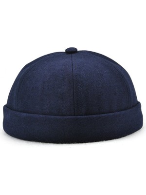 Universal G12788 Demir Mark Street Melon Skullcap Retro Flanşlı Ev Sahibi Şapka Kalmadan 58 cm Koyu Mavi (Yurt Dışından)