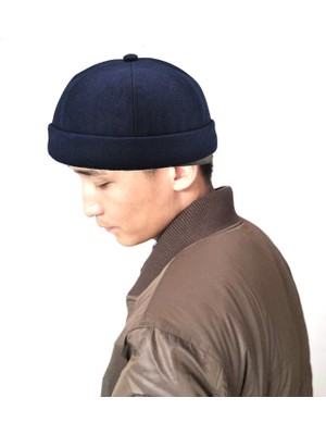 Universal G12788 Demir Mark Street Melon Skullcap Retro Flanşlı Ev Sahibi Şapka Kalmadan 58 cm Koyu Mavi (Yurt Dışından)