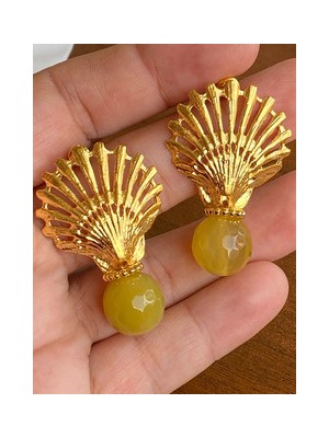 Zede Akik Küpe/cornelian Earring