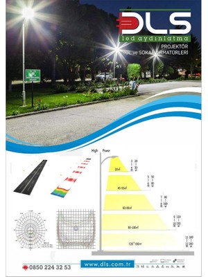 DLS 150W LED Yol Sokak Armatür Dls Park Bahçe Çevre Site Bina Dış Mekan Lamba Aydınlatma Ledli Sokak Armatürü