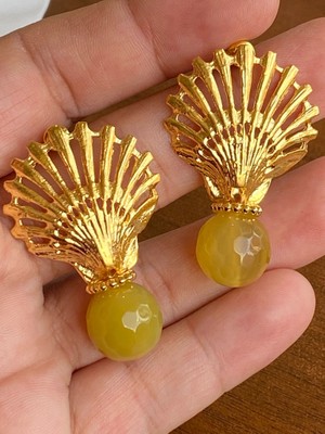 Zede Akik Küpe/cornelian Earring