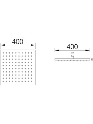 Fause Tepe Duş Başlığı Kare Slim 304 Metal 40X40 cm