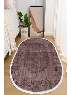 Napoli Home Dijital Baskılı Kaymaz Taban Yıkanabilir Oval Salon  Halısı Mutfak Halısı ve Yolluk NHO-HT-1001