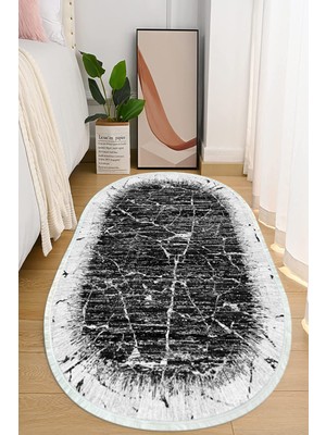 Napoli Home Dijital Baskılı Kaymaz Taban Yıkanabilir Oval Salon  Halısı Mutfak Halısı ve Yolluk NHO-HY-1256