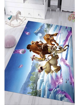 Napoli Home Dijital Baskılı Kaymaz Tabanlı Yıkanabilir Elsalı Çocuk Odası Halısı NHÇ-HP-646