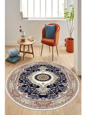 Napoli Home Dijital Baskılı Kaymaz Taban Yıkanabilir Yuvarlak Salon Halısı ve Mutfak Halısı Nhy-Hk-29