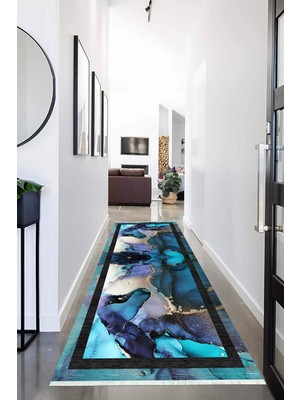 Napoli Home Dijital Baskılı Kaymaz Taban Yıkanabilir Modern Desenli Koridor Halısı Yolluk NHU-HS-237