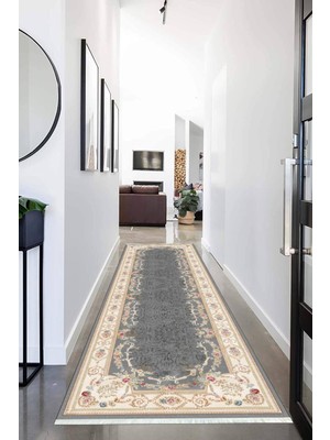 Napoli Home Dijital Baskılı Kaymaz Taban Yıkanabilir Çiçek Desenli Koridor Halısı Yolluk Nhu-Hk-8