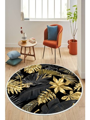 Napoli Home Dijital Baskılı Kaymaz Taban Yıkanabilir Yuvarlak Salon Halısı ve Mutfak Halısı NHY-HS-303