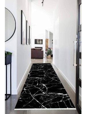 Napoli Home Dijital Baskılı Kaymaz Taban Yıkanabilir Mermer Desenli Koridor Halısı Yolluk Nhu-Ht-21