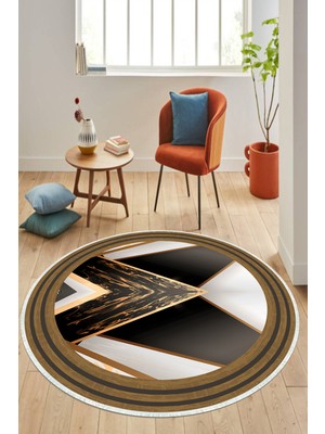 Napoli Home Dijital Baskılı Kaymaz Taban Yıkanabilir Yuvarlak Salon Halısı ve Mutfak Halısı NHY-HS-283