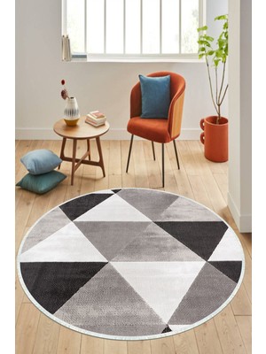 Napoli Home Dijital Baskılı Kaymaz Taban Yıkanabilir Yuvarlak Salon Halısı ve Mutfak Halısı NHY-HY-1194