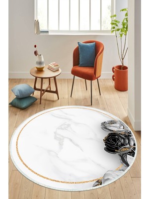 Napoli Home Dijital Baskılı Kaymaz Taban Yıkanabilir Yuvarlak Salon Halısı ve Mutfak Halısı NHY-HY-1446