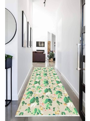 Napoli Home Dijital Baskılı Kaymaz Taban Yıkanabilir Modern Desenli Koridor Halısı Yolluk NHU-HT-477