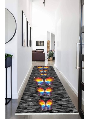 Napoli Home Dijital Baskılı Kaymaz Taban Yıkanabilir Modern Desenli Koridor Halısı Yolluk NHU-HS-474