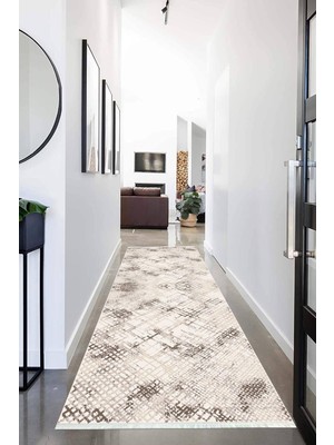Napoli Home Dijital Baskılı Kaymaz Taban Yıkanabilir Modern Desenli Koridor Halısı Yolluk Nhu-Ht-50