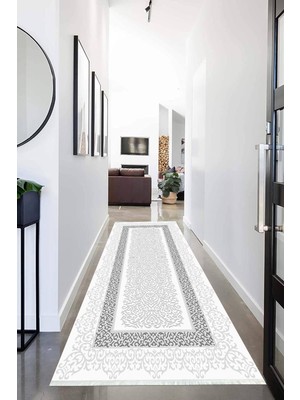 Napoli Home Dijital Baskılı Kaymaz Taban Yıkanabilir Çerçeve Desenli Koridor Halısı Yolluk NHU-HS-200