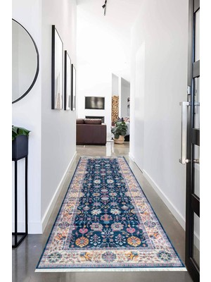 Napoli Home Dijital Baskılı Kaymaz Taban Yıkanabilir Etnik Desenli Koridor Halısı Yolluk NHU-HT-995