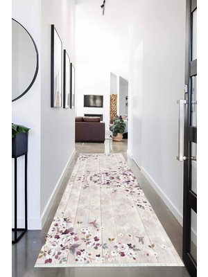Napoli Home Dijital Baskılı Kaymaz Taban Yıkanabilir Modern Desenli Koridor Halısı Yolluk NHU-HT-299