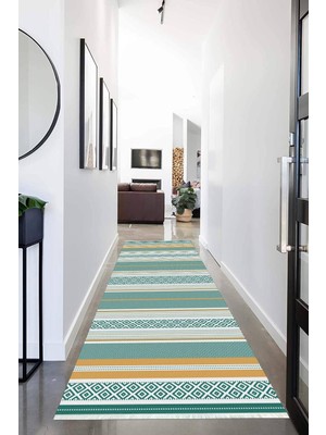 Napoli Home Dijital Baskılı Kaymaz Taban Yıkanabilir Modern Desenli Koridor Halısı Yolluk NHU-HT-1392