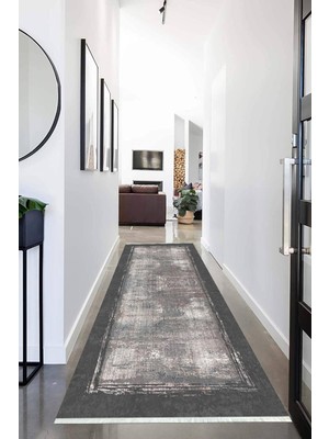 Napoli Home Dijital Baskılı Kaymaz Taban Yıkanabilir Modern Desenli Koridor Halısı Yolluk NHU-HT-356