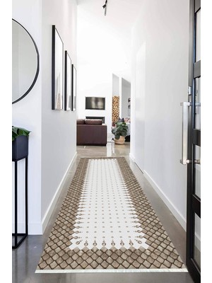 Napoli Home Dijital Baskılı Kaymaz Taban Yıkanabilir Modern Desenli Koridor Halısı Yolluk NHU-HT-1032