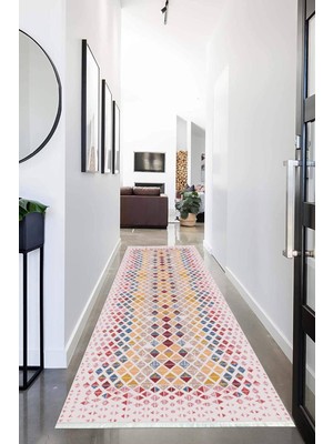 Napoli Home Dijital Baskılı Kaymaz Taban Yıkanabilir Modern Desenli Koridor Halısı Yolluk NHU-HY-893
