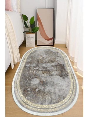 Napoli Home Dijital Baskılı Kaymaz Taban Yıkanabilir Oval Salon  Halısı Mutfak Halısı ve Yolluk NHO-HY-1203